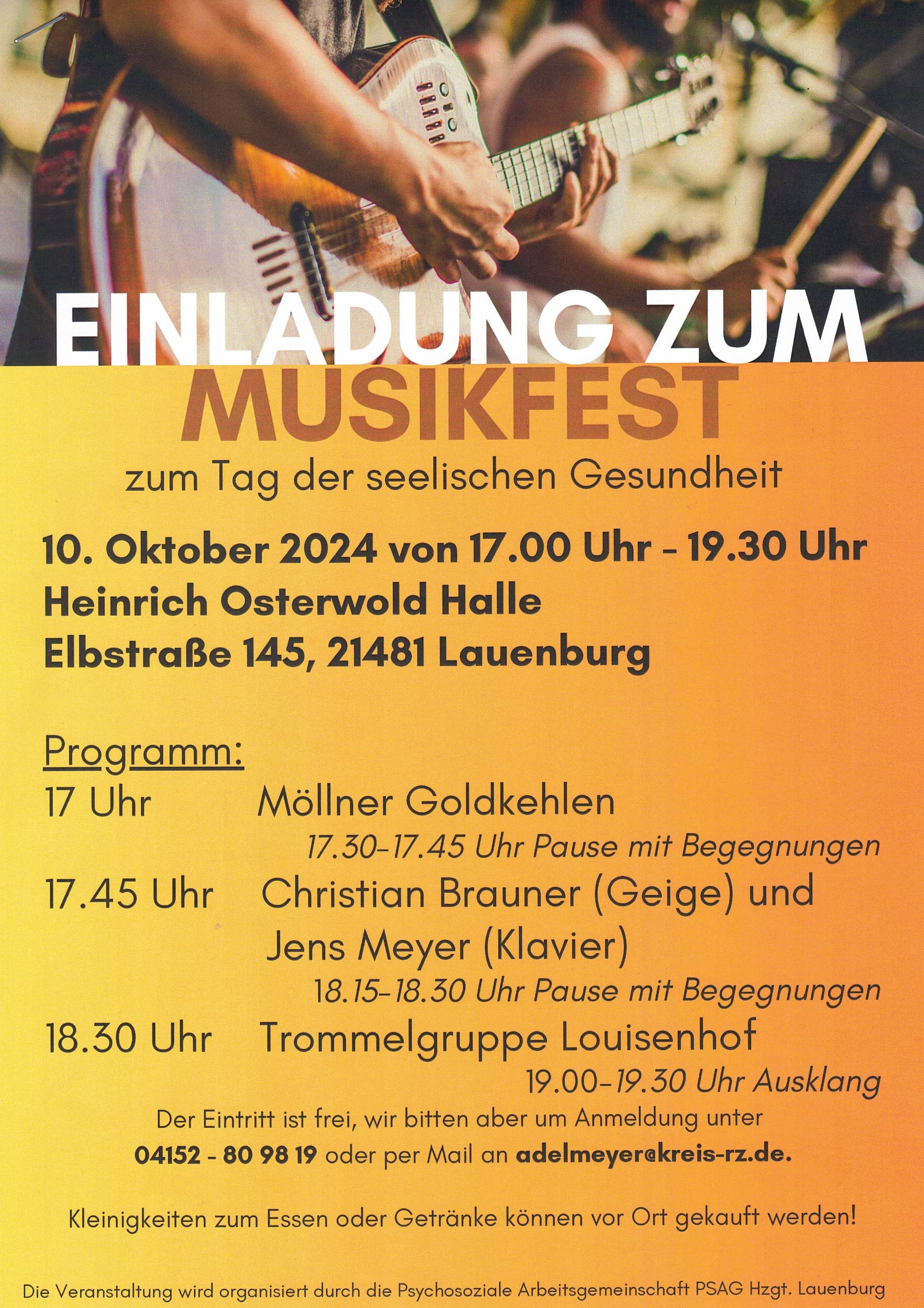 Musikfest Lauenburg Tag der seelischen Gesundheit